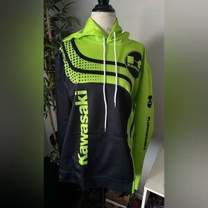 Kawasaki hoodie size Medium men’s new Green Black Logo Sweatshirt
